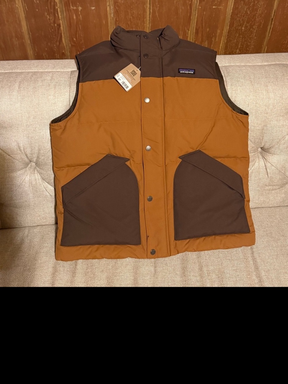 Patagonia Two-Tone Brown Insulated Puffer Vest